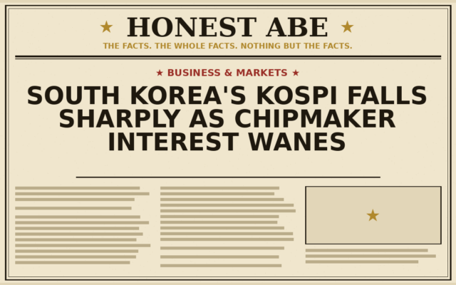 South Korea’s KOSPI Falls Sharply as Chipmaker Interest Wanes