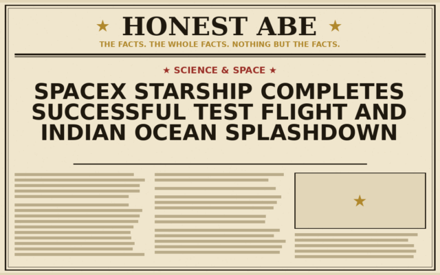 SpaceX Starship Completes Successful Test Flight and Indian Ocean Splashdown