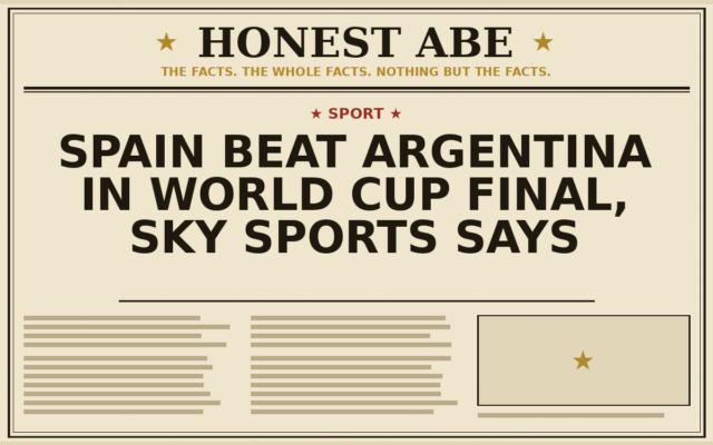 Spain Beat Argentina in World Cup Final, Sky Sports Says
