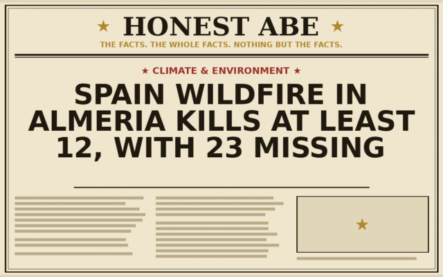 Spain Wildfire in Almeria Kills at Least 12, With 23 Missing