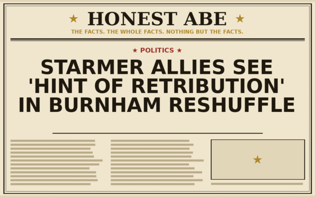Starmer Allies See ‘Hint of Retribution’ in Burnham Reshuffle
