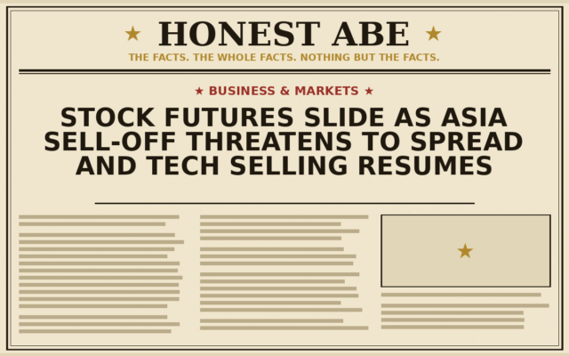 Stock Futures Slide as Asia Sell-Off Threatens to Spread and Tech Selling Resumes