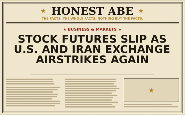 Stock Futures Slip as U.S. and Iran Exchange Airstrikes Again