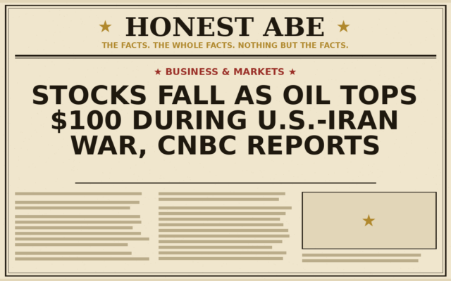 Stocks Fall as Oil Tops $100 During U.S.-Iran War, CNBC Reports