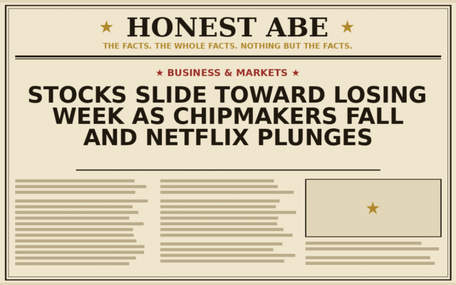 Stocks Slide Toward Losing Week as Chipmakers Fall and Netflix Plunges
