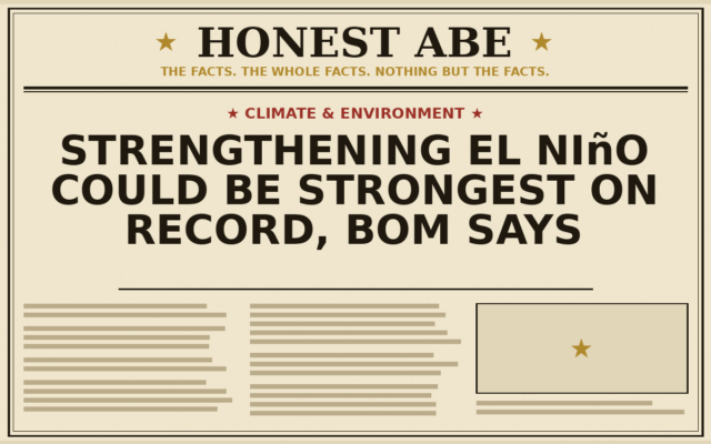 Strengthening El Niño Could Be Strongest on Record, BoM Says