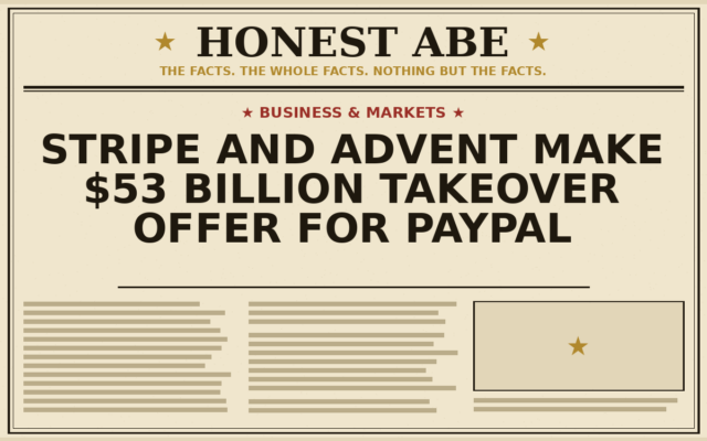 Stripe and Advent Make $53 Billion Takeover Offer for PayPal
