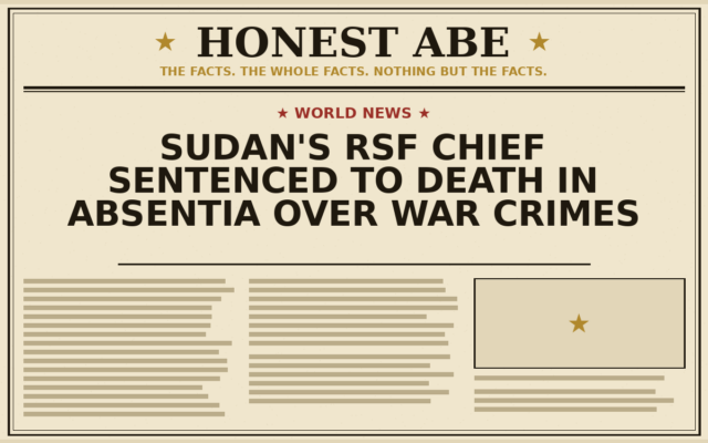 Sudan’s RSF Chief Sentenced to Death in Absentia Over War Crimes