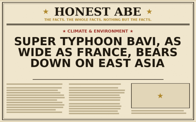 Super Typhoon Bavi, as Wide as France, Bears Down on East Asia