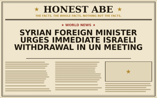 Syrian Foreign Minister Urges Immediate Israeli Withdrawal in UN Meeting
