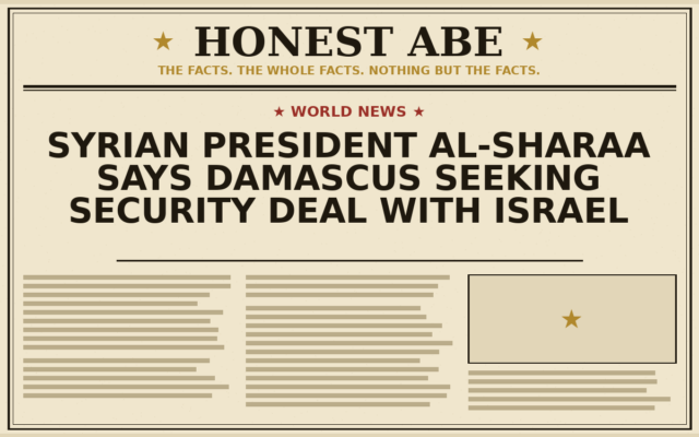 Syrian President al-Sharaa Says Damascus Seeking Security Deal with Israel