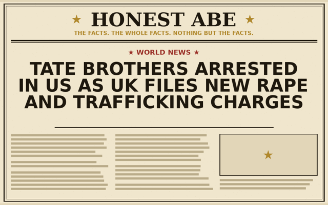 Tate Brothers Arrested in US as UK Files New Rape and Trafficking Charges