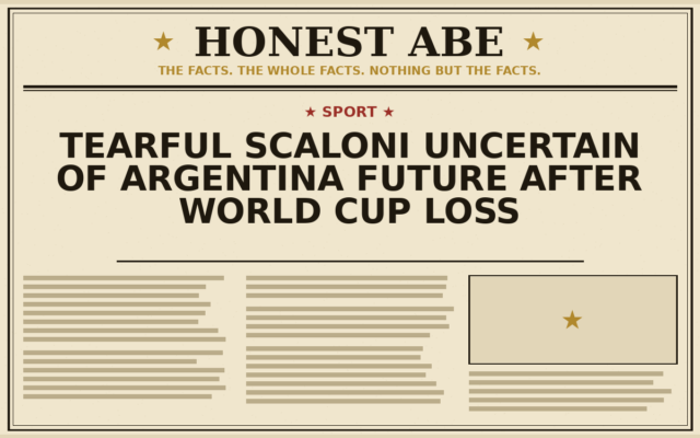 Tearful Scaloni Uncertain of Argentina Future After World Cup Loss