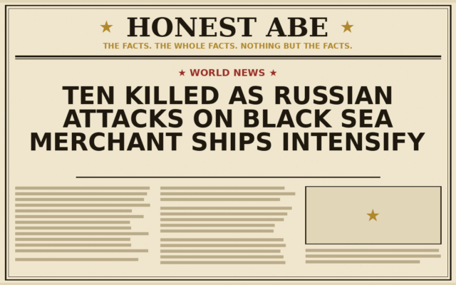 Ten Killed as Russian Attacks on Black Sea Merchant Ships Intensify