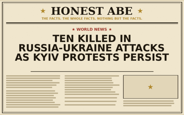 Ten Killed in Russia-Ukraine Attacks as Kyiv Protests Persist