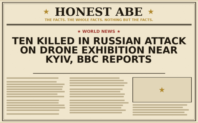 Ten Killed in Russian Attack on Drone Exhibition Near Kyiv, BBC Reports