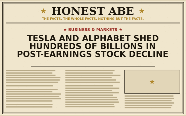 Tesla and Alphabet Shed Hundreds of Billions in Post-Earnings Stock Decline