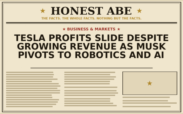 Tesla Profits Slide Despite Growing Revenue as Musk Pivots to Robotics and AI