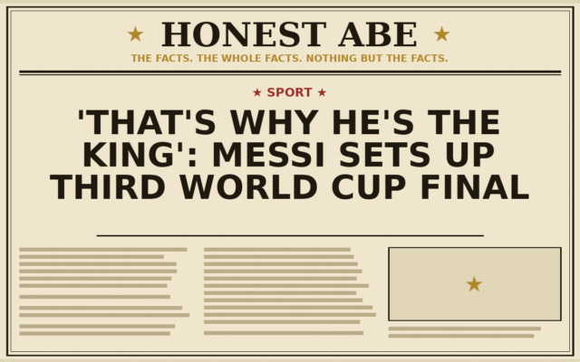 ‘That’s Why He’s the King’: Messi Sets Up Third World Cup Final