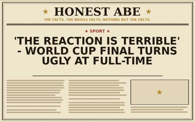 ‘The reaction is terrible’ – World Cup final turns ugly at full-time