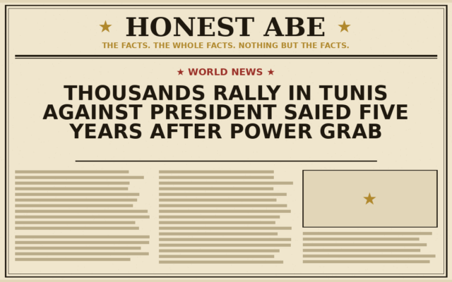 Thousands Rally in Tunis Against President Saied Five Years After Power Grab