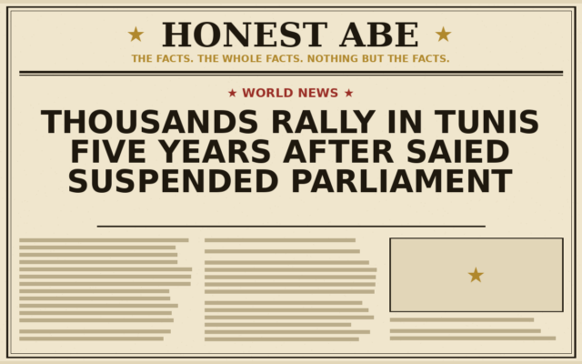 Thousands Rally in Tunis Five Years After Saied Suspended Parliament