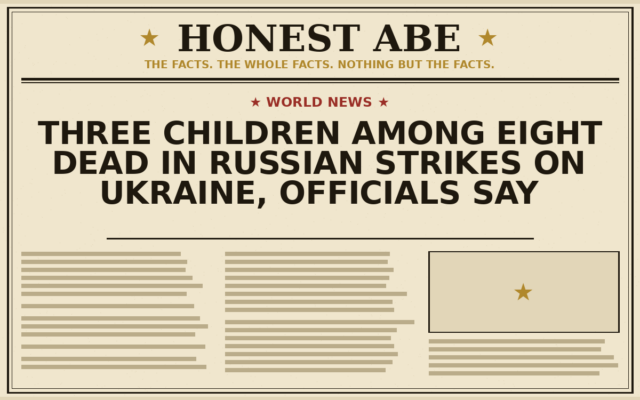 Three Children Among Eight Dead in Russian Strikes on Ukraine, Officials Say