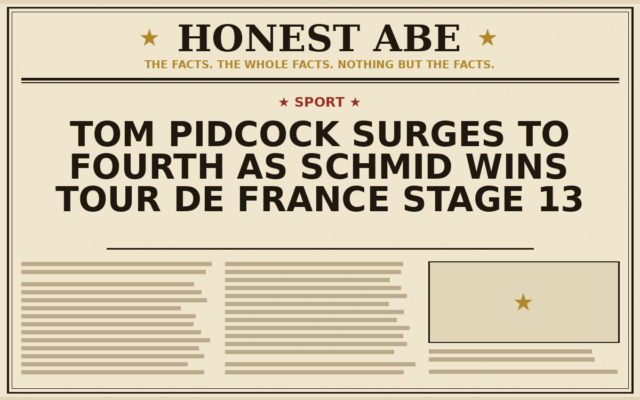 Tom Pidcock Surges to Fourth as Schmid Wins Tour de France Stage 13