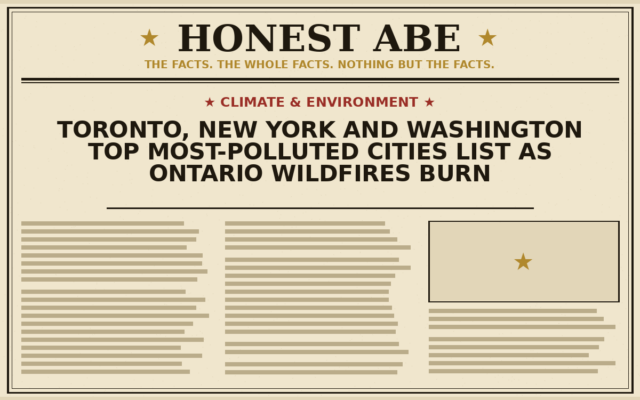 Toronto, New York and Washington Top Most-Polluted Cities List as Ontario Wildfires Burn
