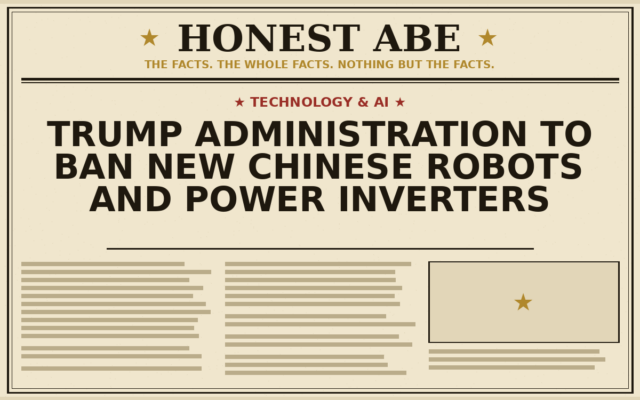 Trump Administration to Ban New Chinese Robots and Power Inverters