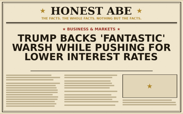 Trump Backs ‘Fantastic’ Warsh While Pushing for Lower Interest Rates
