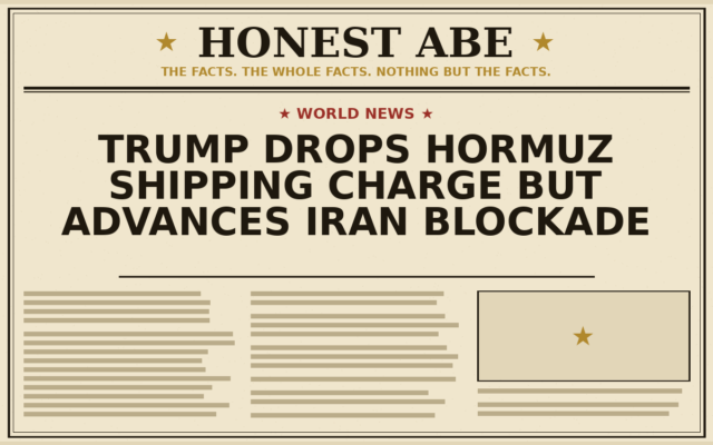 Trump Drops Hormuz Shipping Charge but Advances Iran Blockade