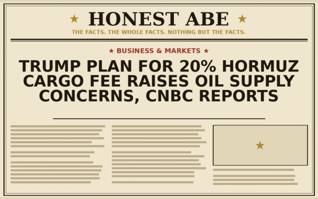 Trump Plan for 20% Hormuz Cargo Fee Raises Oil Supply Concerns, CNBC Reports