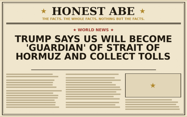Trump Says US Will Become ‘Guardian’ of Strait of Hormuz and Collect Tolls