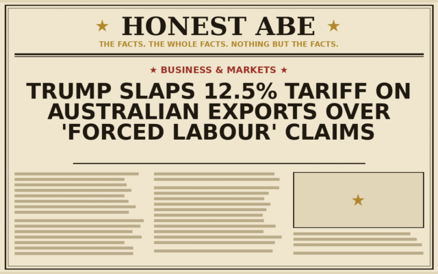 Trump Slaps 12.5% Tariff on Australian Exports Over ‘Forced Labour’ Claims