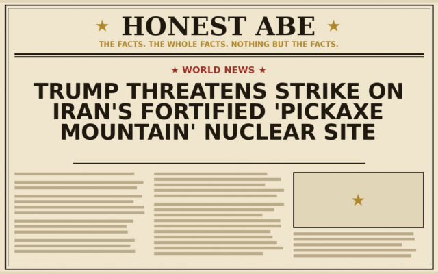 Trump Threatens Strike on Iran’s Fortified ‘Pickaxe Mountain’ Nuclear Site