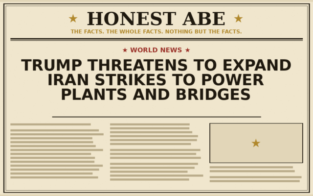 Trump Threatens to Expand Iran Strikes to Power Plants and Bridges