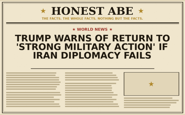 Trump Warns of Return to ‘Strong Military Action’ if Iran Diplomacy Fails