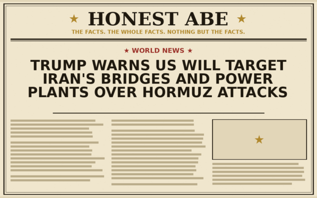 Trump Warns US Will Target Iran’s Bridges and Power Plants Over Hormuz Attacks