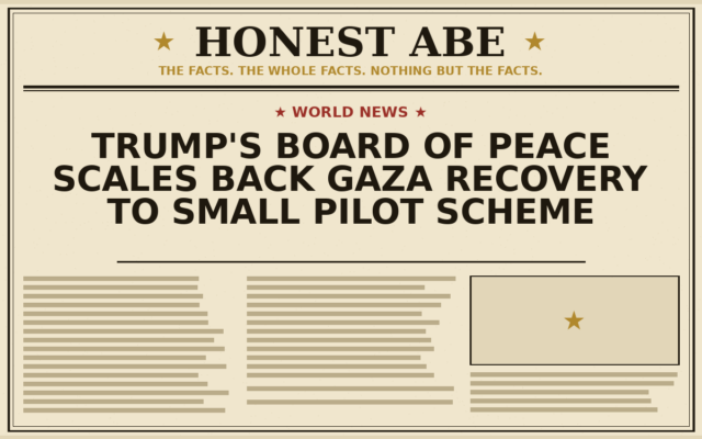 Trump’s Board of Peace Scales Back Gaza Recovery to Small Pilot Scheme