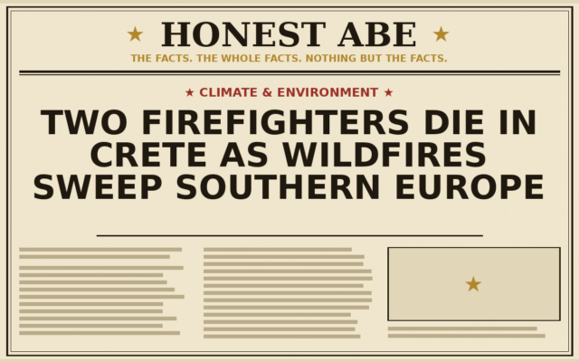 Two Firefighters Die in Crete as Wildfires Sweep Southern Europe