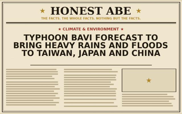 Typhoon Bavi Forecast to Bring Heavy Rains and Floods to Taiwan, Japan and China