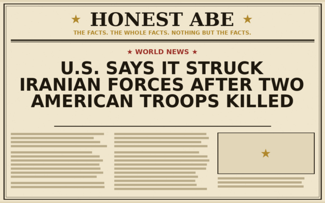U.S. Says It Struck Iranian Forces After Two American Troops Killed