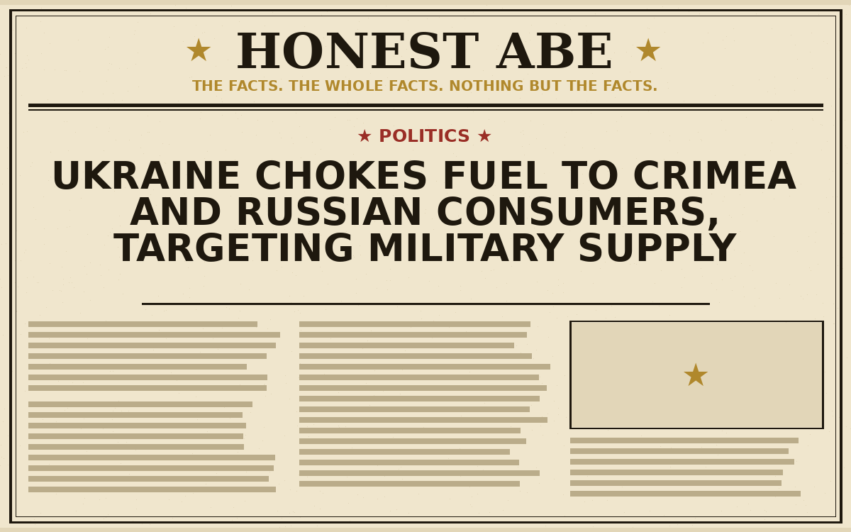 Ukraine Chokes Fuel to Crimea and Russian Consumers, Targeting Military Supply