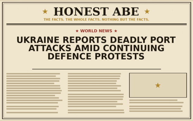 Ukraine Reports Deadly Port Attacks Amid Continuing Defence Protests