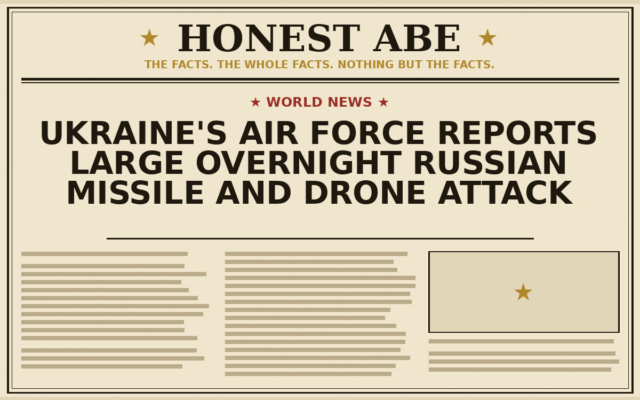 Ukraine’s Air Force Reports Large Overnight Russian Missile and Drone Attack