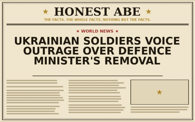 Ukrainian Soldiers Voice Outrage Over Defence Minister’s Removal