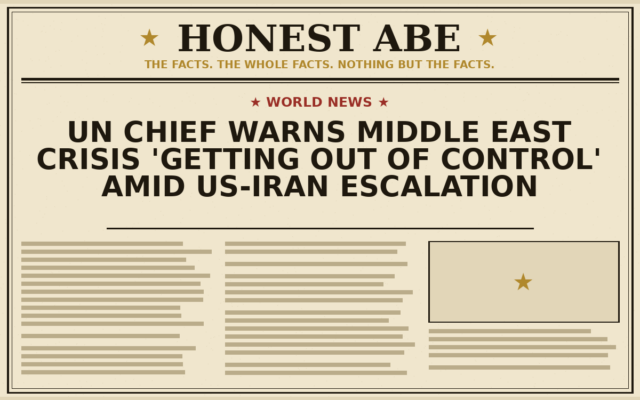 UN Chief Warns Middle East Crisis ‘Getting Out of Control’ Amid US-Iran Escalation