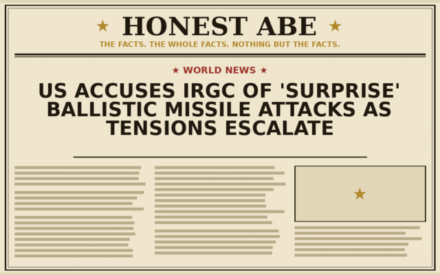 US Accuses IRGC of ‘Surprise’ Ballistic Missile Attacks as Tensions Escalate