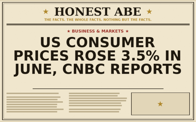 US Consumer Prices Rose 3.5% in June, CNBC Reports